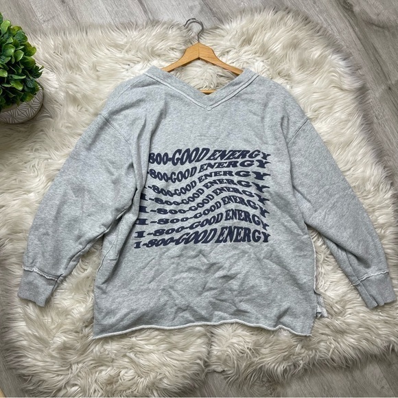 Aerie‎ Wonder V-Neck Sweatshirt Gray - Picture 3 of 8